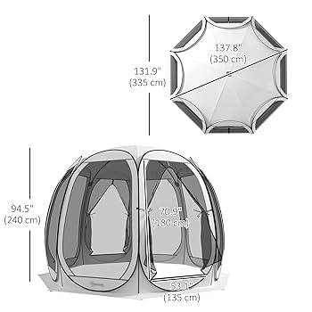 Outsunny 11' x 11.5' Screen Tent House, Pop Up Tent Gazebo